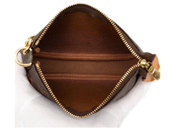 Louis Vuitton Brown Monogram Mini Pochette Accessoires Marrone - vista 4