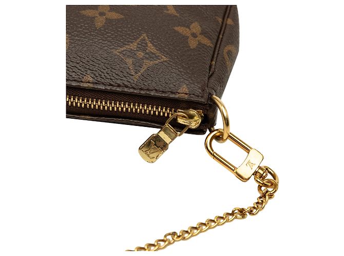 Louis Vuitton Brown Monogram Mini Pochette Accessoires Marrone - vista 6