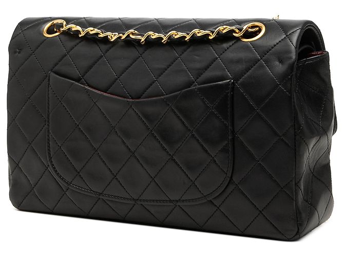 Chanel Black Medium Classic Lambskin Double Flap Negro - vista 2