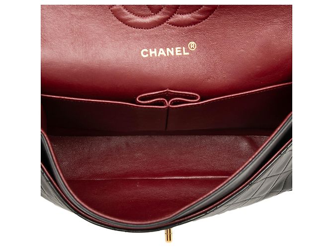 Chanel Black Medium Classic Lambskin Double Flap Negro - vista 4