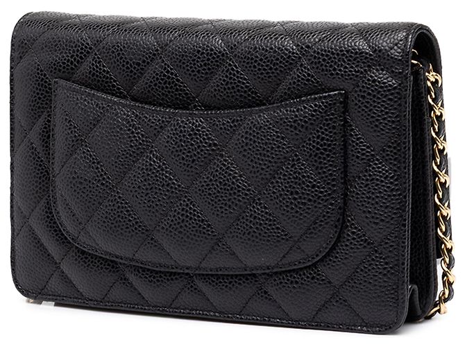 Chanel Black CC Quilted Caviar Wallet on Chain Schwarz - Ansicht 2