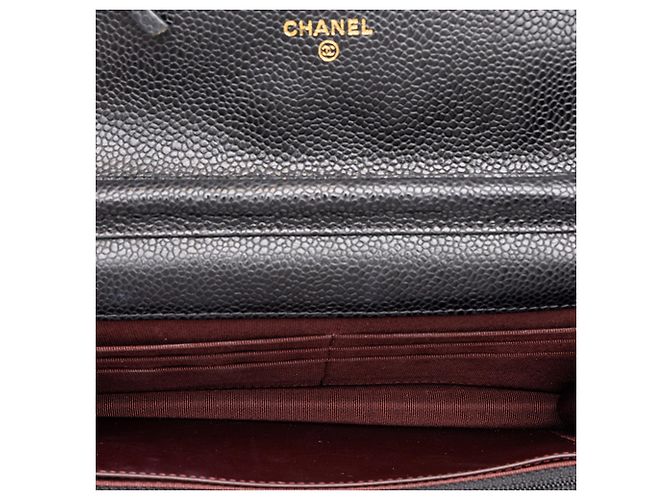 Chanel Black CC Quilted Caviar Wallet on Chain Schwarz - Ansicht 4