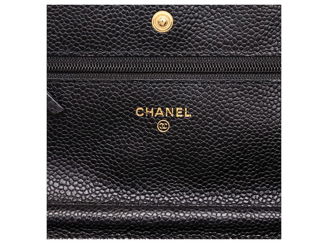 Chanel Black CC Quilted Caviar Wallet on Chain Schwarz - Ansicht 5