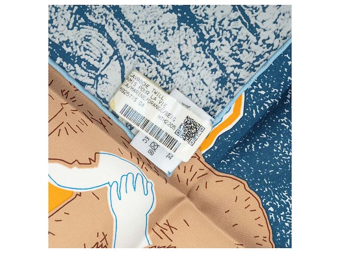 Foulard in seta Hermès Blue Amis Pour La Vie 45 - vista 2