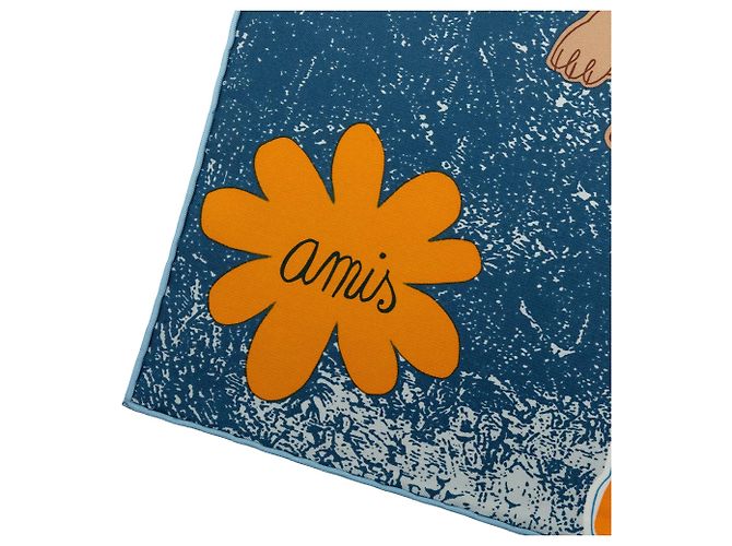 Foulard in seta Hermès Blue Amis Pour La Vie 45 - vista 4