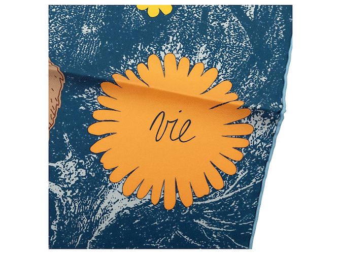 Foulard in seta Hermès Blue Amis Pour La Vie 45 - vista 5
