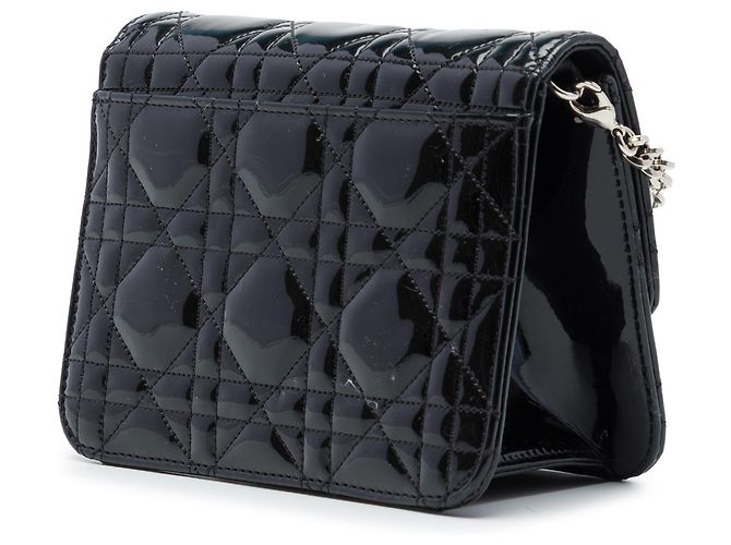 Autre Marque Pouch Mini Miss Dior in pelle laccata Cannage nera Dior Nero - vista 2