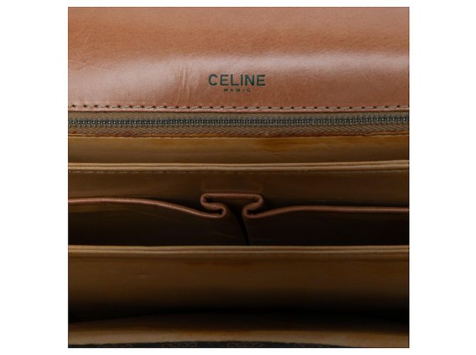16 Céline Celine Brown Macadam Coated Canvas Horse Carriage Crossbody Marrone - vista 4