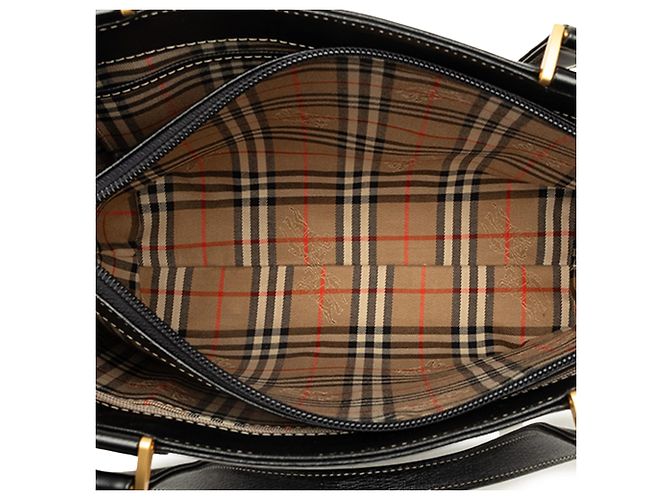 Borsa Tote in pelle nera Burberry Nero - vista 4