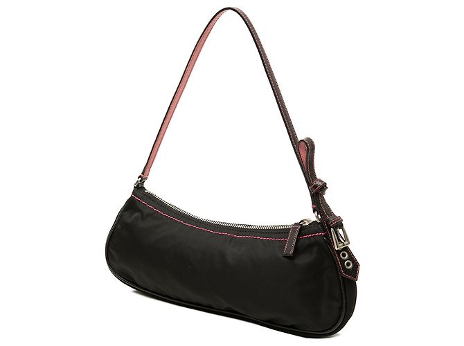 Prada Black Tessuto Bow Shoulder Bag - view 2