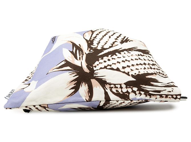 LOEWE Paulas Ibiza Canvas Beutel mit Kordelzug in Weiß mit Mais-Print Roh - Ansicht 3