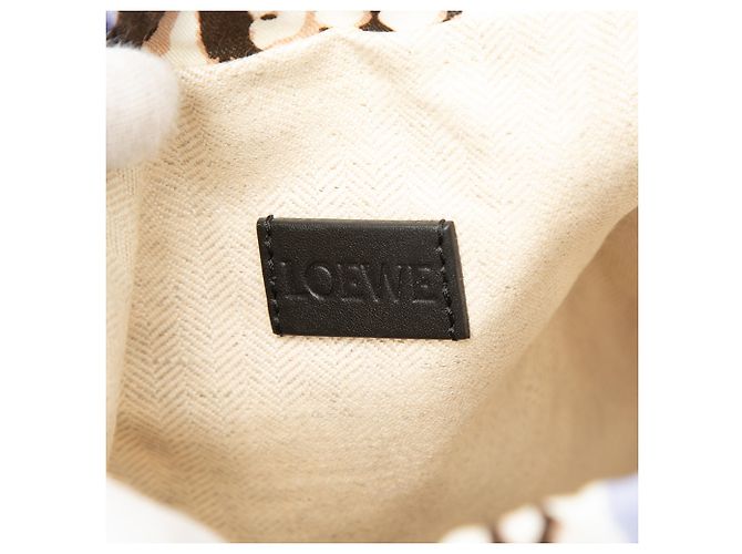 LOEWE Paulas Ibiza Canvas Beutel mit Kordelzug in Weiß mit Mais-Print Roh - Ansicht 5