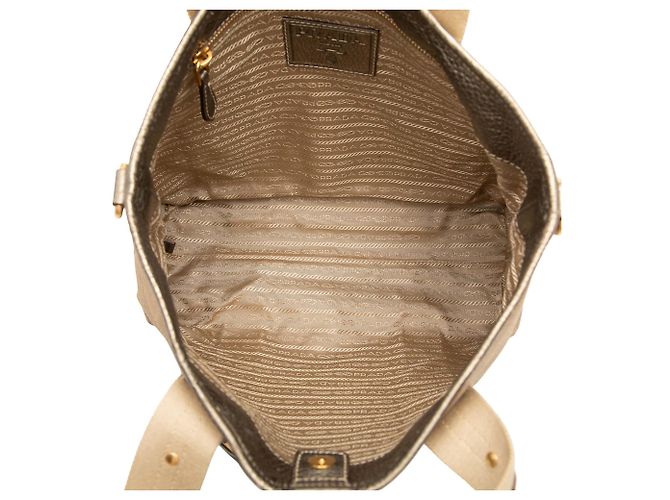 Bolsa Satchel Prada em lona Canapa bege com logo - vista 4