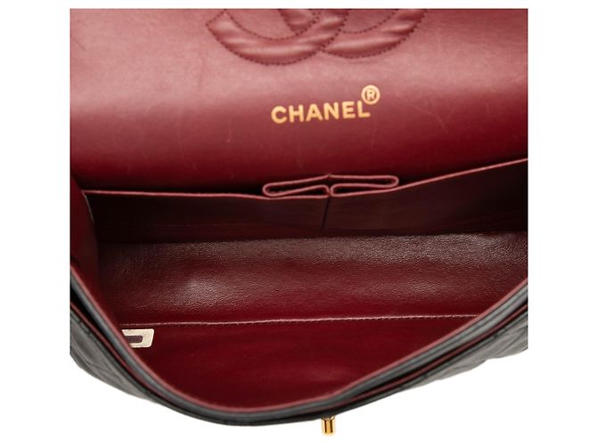 Chanel Black Medium Classic Lambskin Double Flap Noir - vue 4