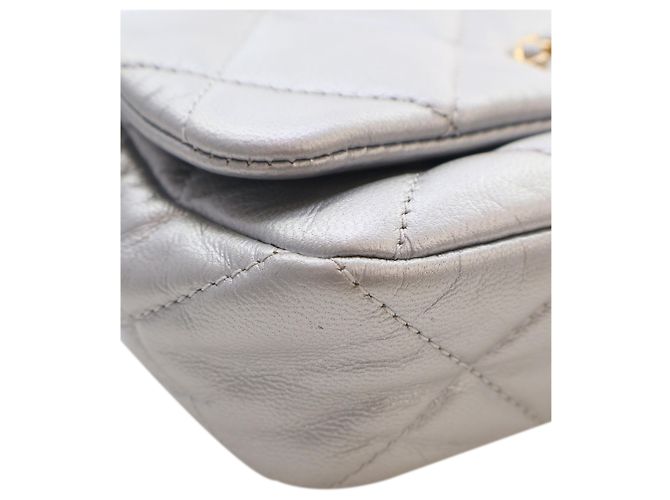 Chanel Silver Metallic Lambskin 19 Belt Bag Silvery - view 10