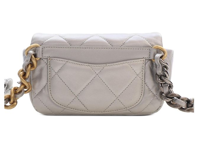 Chanel Silver Metallic Lambskin 19 Belt Bag Silvery - view 2