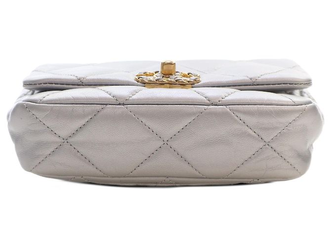 Chanel Silver Metallic Lambskin 19 Belt Bag Silvery - view 3