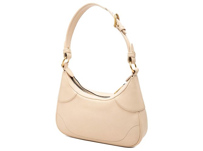 Borsa Satchel Gucci Aphrodite Piccola in Pelle di Capra Marrone Beige - vista 2