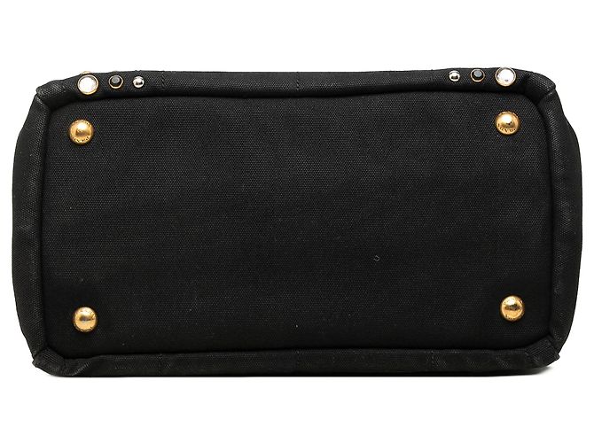 Bolso de mano Prada en lona Canapa negra con tachuelas Negro - vista 3