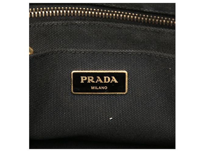 Bolso de mano Prada en lona Canapa negra con tachuelas Negro - vista 5