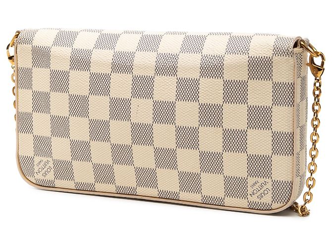 Louis Vuitton White Damier Azur Pochette Felicie Bianco - vista 2