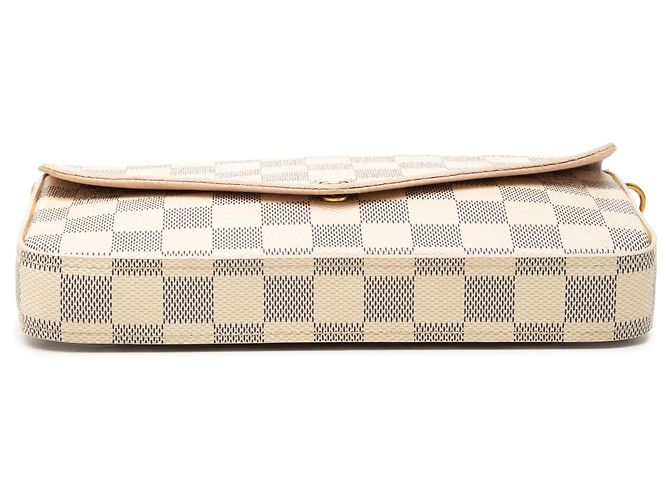 Louis Vuitton White Damier Azur Pochette Felicie Bianco - vista 3