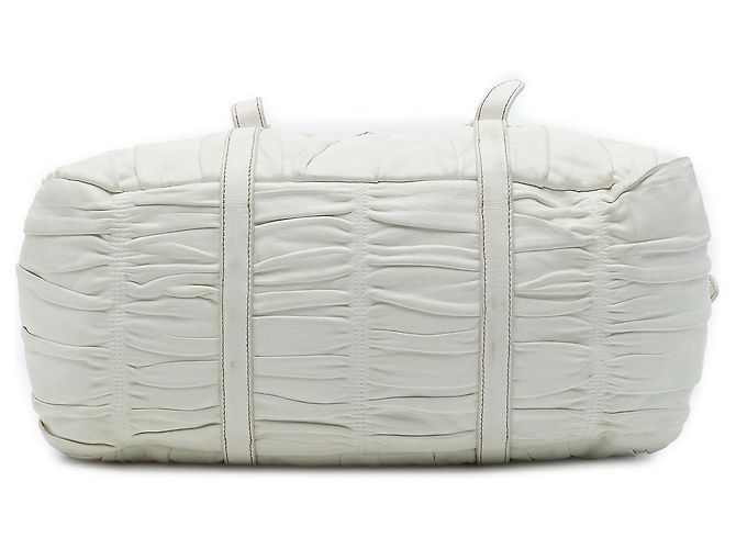 Prada Satchel aus weißem Nappa Gaufre - Ansicht 3