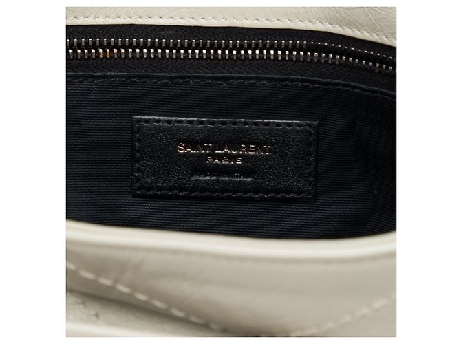 Autre Marque Saint Laurent White Medium Crinkled Calfskin Niki Bianco Crudo - vista 5