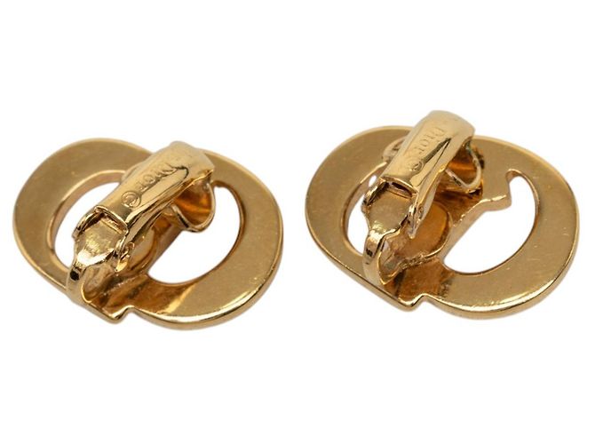 Dior Gold vergoldete CD Logo Clip-On Ohrringe Golden - Ansicht 2