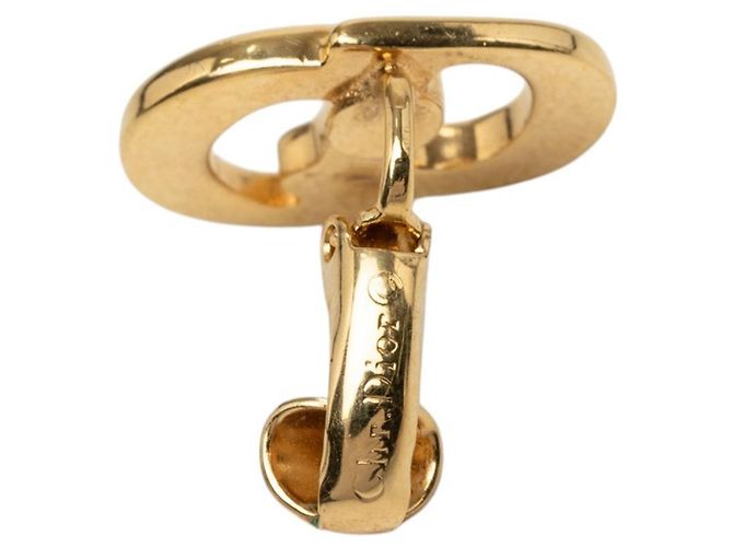 Dior Gold vergoldete CD Logo Clip-On Ohrringe Golden - Ansicht 3