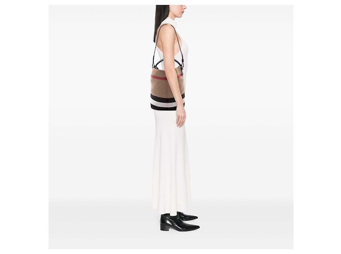 Burberry Ashby Bucket Bag aus Mega Check Canvas in Braun, Größe Medium Hellbraun - Ansicht 6