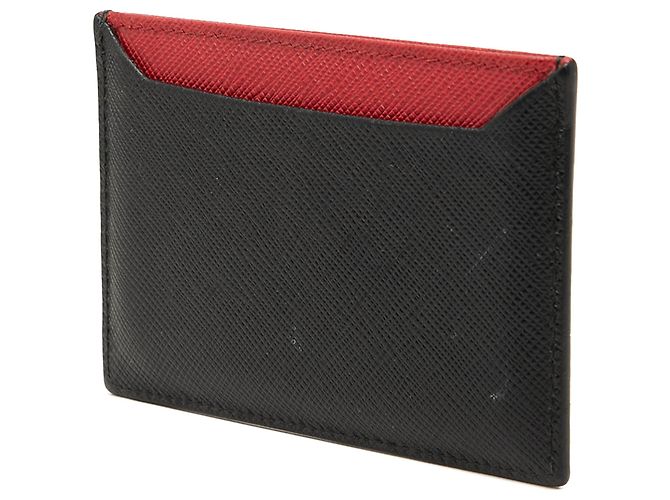 Prada Black Bicolor Saffiano Card Holder - view 2