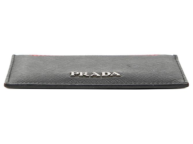 Prada Black Bicolor Saffiano Card Holder - view 3