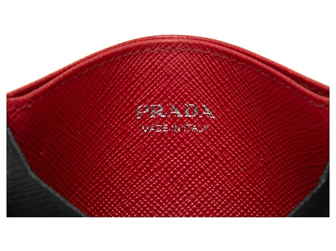 Prada Black Bicolor Saffiano Card Holder - view 5