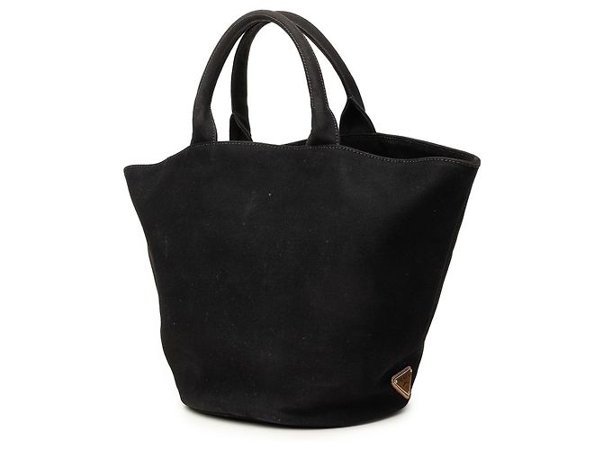 Bolso Tote Prada de lona Canapa con logo negro - vista 2