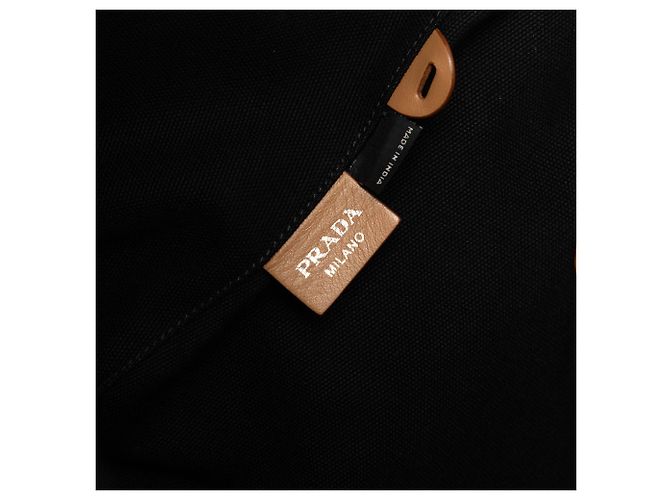 Bolso Tote Prada de lona Canapa con logo negro - vista 5