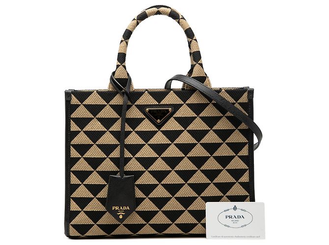 Prada Bolso Satchel Small Canvas Symbole Triangolo Negro - vista 7