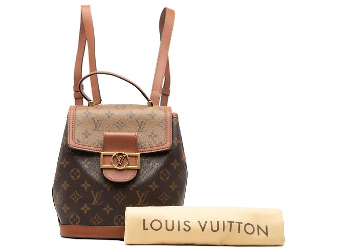 Mochila Louis Vuitton Brown Monogram Reverse Dauphine PM Castaño - vista 7