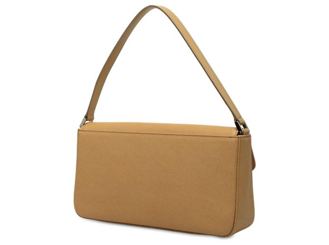 Bolsa de ombro com aba em couro bege Burberry - vista 2