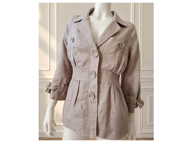 Max Mara – Chaqueta blazer de lino beige – IT 40 / S – Made in Italy - vista 4