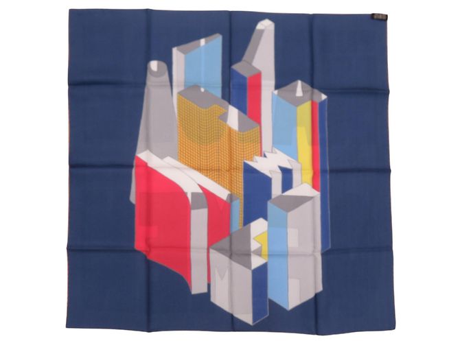 Hermès Hermes Carre 65 THE NATURE OF MEN Silk Scarf Multiple colors Navy blue - view 2