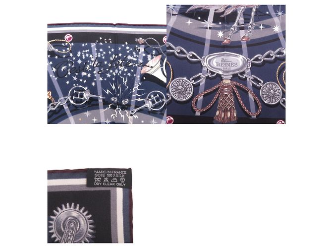 Hermès Carré Hermes 65 C'est La Fete Écharpe en soie Navy Noir Multicolore Bleu Marine - vue 3