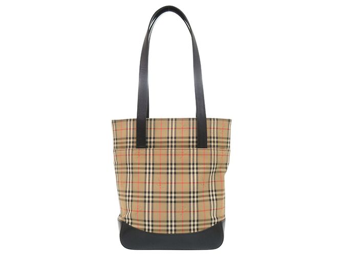 Bolso Tote Burberry Nova Check Shadow Horse Negro Beige - vista 2
