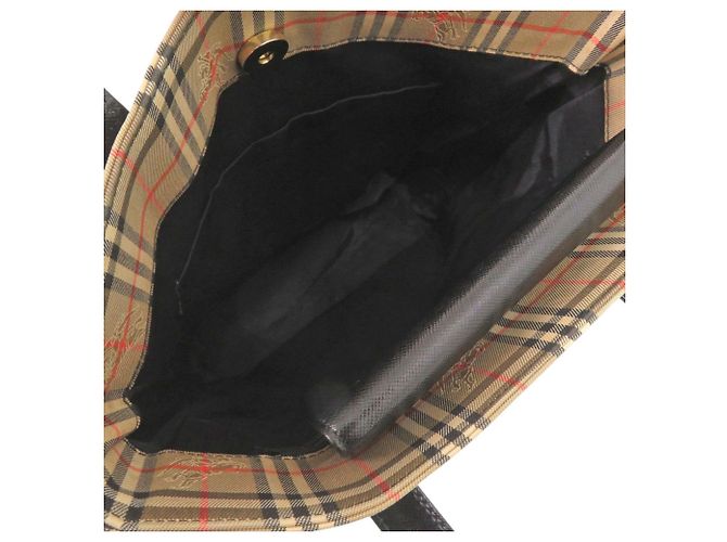 Bolso Tote Burberry Nova Check Shadow Horse Negro Beige - vista 5
