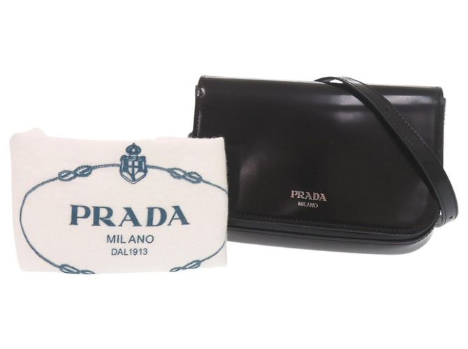 Borsa a tracolla Prada in pelle nera Nero - vista 2