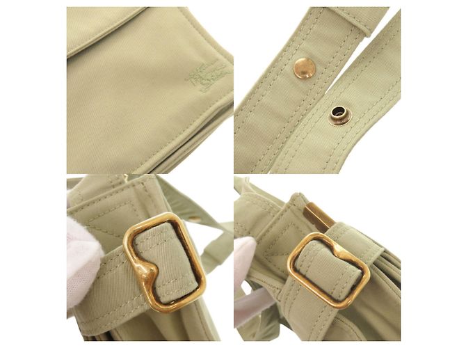 Borsa a tracolla Burberry Mini Trench Tote in tela Cachi - vista 10