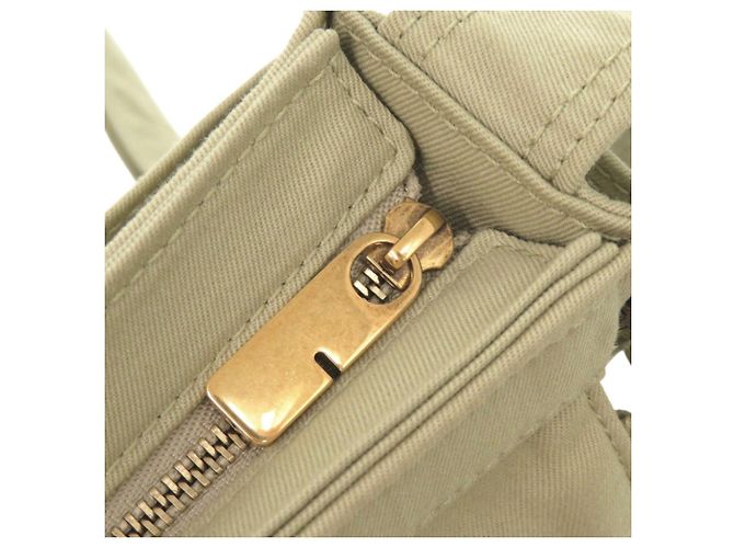 Borsa a tracolla Burberry Mini Trench Tote in tela Cachi - vista 9
