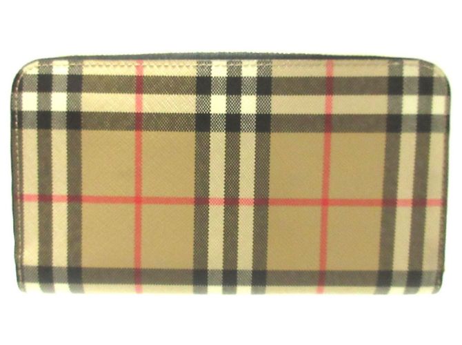 Cartera larga Burberry Check Beige con cremallera redondeada - vista 2
