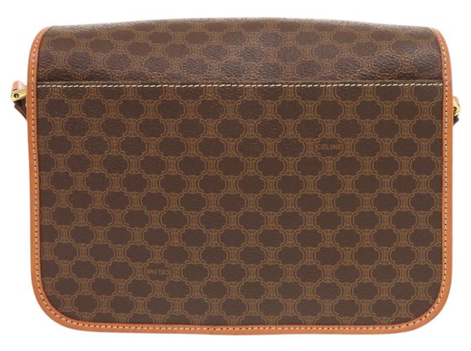 16 Céline Celine Vintage Circle Logo Macadam Schultertasche aus Leder Braun - Ansicht 2