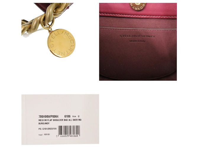 Stella Mc Cartney Stella McCartney Bolso de Hombro con Solapa Medium Burdeos - vista 10